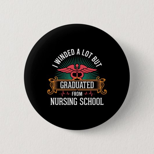Afgestudeerd aan de verpleegschool ronde button 5,7 cm (Voorkant)