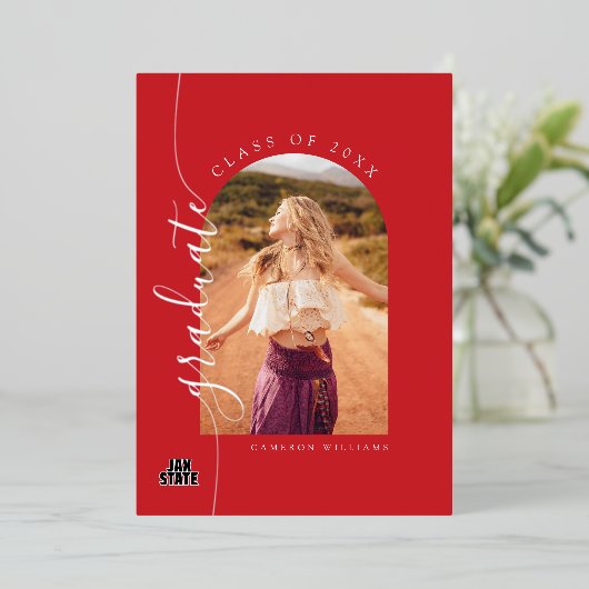 Afgestudeerd aan Jacksonville State University Folie Uitnodiging (Staand Voorkant)