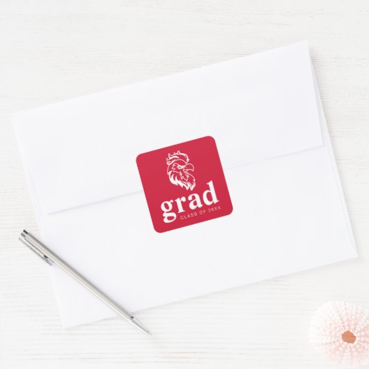 Afgestudeerd aan Jacksonville State University Vierkante Sticker (Envelop)