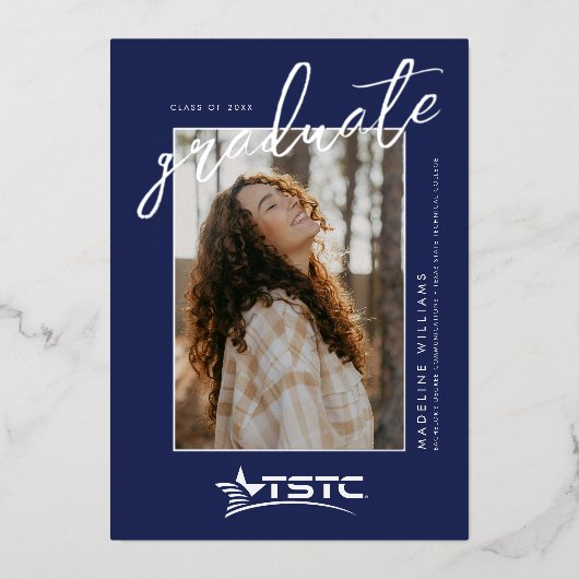 Afgestudeerd aan Texas State Technical College Folie Uitnodiging (Voorkant)