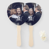 Afgestudeerd | Aangepaste foto- en naamtypografie Handwaaier (Voorkant en achterkant)