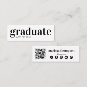 Afgestudeerd Afstudeer QR-code Social Media Mini Visitekaartje