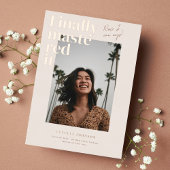 Afgestudeerd! Afstudeerfoto-aankondiging Folie Uitnodiging