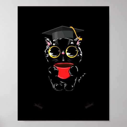 Afgestudeerd afstudeerklas 2024 grappige zwarte ka poster (Voorkant)