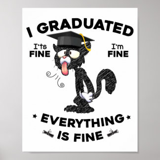 Afgestudeerd afstudeerklas 2025 grappige zwarte ka poster