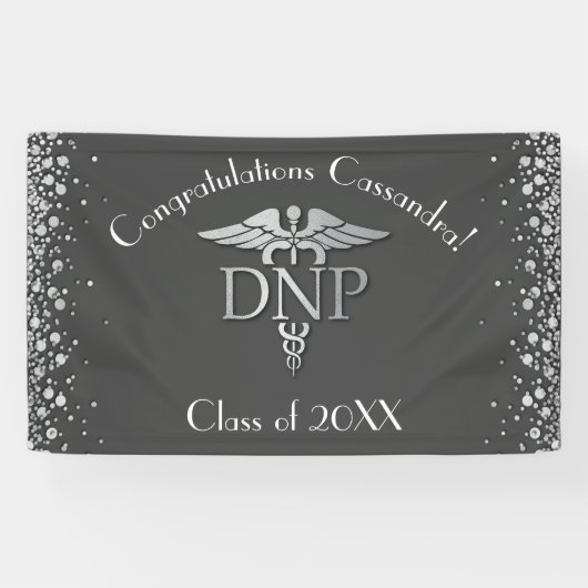 Afgestudeerd als Doctor of Nursing Practice Grijs Spandoek (Horizontaal)