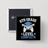 Afgestudeerd als gamer op niveau van groep 8 vierkante button 5,1 cm (Voorkant /achterkant)