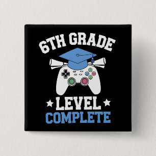 Afgestudeerd als gamer op niveau van groep 8 vierkante button 5,1 cm