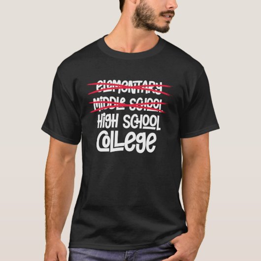 Afgestudeerd Basisonderwijs Middelbare school Midd T-shirt (Voorkant)