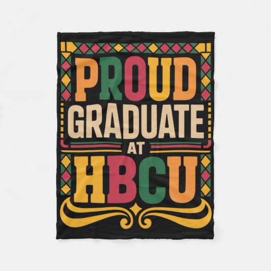 Afgestudeerd Bij Hbcu Juneteenth School Historisch Fleece Deken (Voorkant)