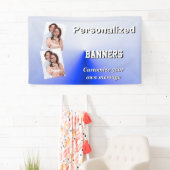 Afgestudeerd bleek blauw fotosjabloon spandoek (Insitu)