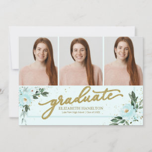 Afgestudeerd Blush Teal Afstudeeraankondiging 3 Fo Aankondiging