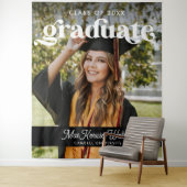 Afgestudeerd Boho Chic Trendy Afstudeerklas 2025 Wandkleed (In situ)