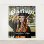 Afgestudeerd Boho Chic Trendy Afstudeerklas 2025 Wandkleed (Voorkant)