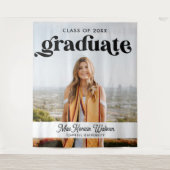 Afgestudeerd Boho Chic Trendy Klas van 2025 Afstud Wandkleed (Voorkant)