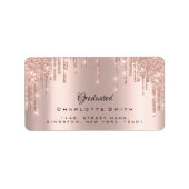 Afgestudeerd Bridal Roos Blush Sparkly Glitter RSV Etiket (Voorkant)