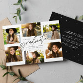Afgestudeerd collage zes foto moderne afstuderen kaart