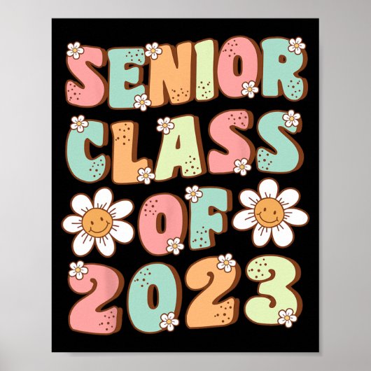 Afgestudeerd Cute Groovy Afgestudeerd Cl Van 2023  Poster (Voorkant)