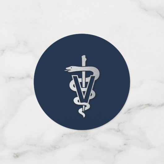 Afgestudeerd dierenarts Navy Blauwe Zilver Confetti (Kleine voorkant)