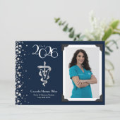 Afgestudeerd dierenarts Navy Blauwe Zilver Kaart (Staand voorkant)