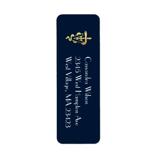 Afgestudeerd dierenarts Navyblauw Goud Etiket (Voorkant)