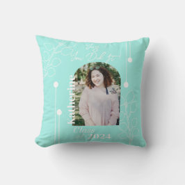 Afgestudeerd Eenvoudig Loof Foto Aqua Kussen