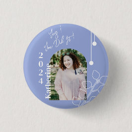Afgestudeerd Eenvoudig Loof Foto Lavendel Ronde Button 3,2 Cm