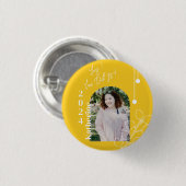 Afgestudeerd Eenvoudig Loof Foto Mosterd Ronde Button 3,2 Cm (Voorkant /achterkant)