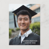 Afgestudeerd eigen foto en uitnodiging 3 ansichtka (Voorkant)