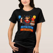Afgestudeerd en verjaardag met eigen naam Tri-Blend shirt (Voorkant)
