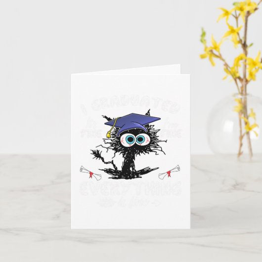 Afgestudeerd Funny Black Cat Afstuderen Laatste da Kaart (Gele Bloem)