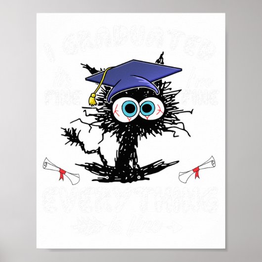 Afgestudeerd Funny Black Cat Afstuderen Laatste da Poster (Voorkant)