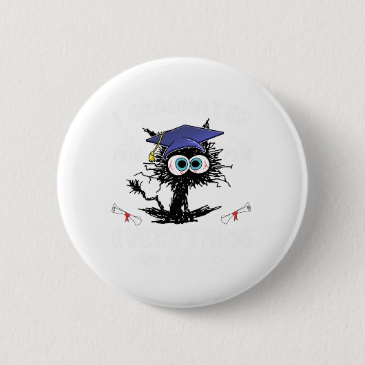 Afgestudeerd Funny Black Cat Afstuderen Laatste da Ronde Button 5,7 Cm (Voorkant)