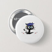 Afgestudeerd Funny Black Cat Afstuderen Laatste da Ronde Button 5,7 Cm (Voorkant /achterkant)