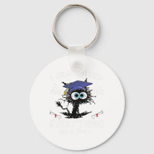 Afgestudeerd Funny Black Cat Afstuderen Laatste da Sleutelhanger
