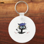 Afgestudeerd Funny Black Cat Afstuderen Laatste da Sleutelhanger (Voorkant)