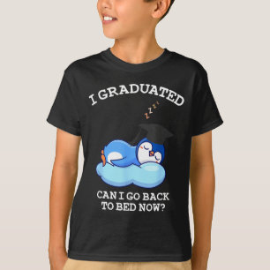Afgestudeerd ga terug naar bed - grappige pinguïn t-shirt