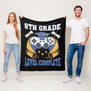 Afgestudeerd gamer voltooid niveau 8e leerjaar fleece deken