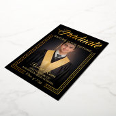 Afgestudeerd. Gouden aanraking Maak je toekomst mo Folie Uitnodiging (Gedraaid)