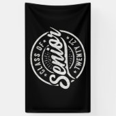 Afgestudeerd in 2027 Retro Vintage Afstudeerklas 2 Spandoek (Verticaal)