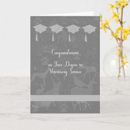 Afgestudeerd in de diergeneeskunde Kaart, grijs Kaart (Gele Bloem)