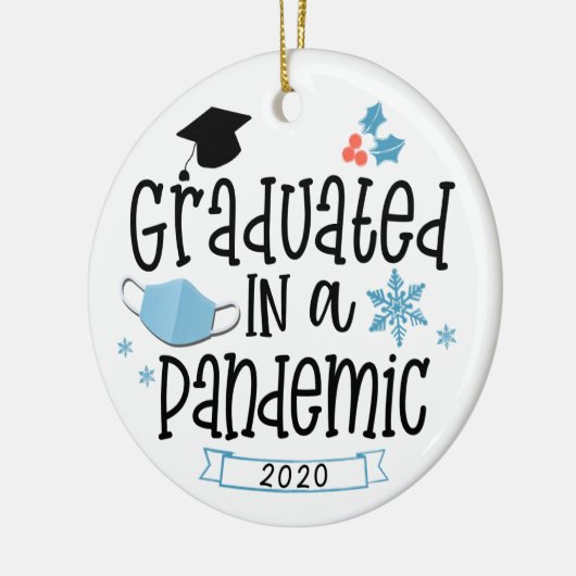 Afgestudeerd in een pandemische kerstversiering va keramisch ornament (Links)