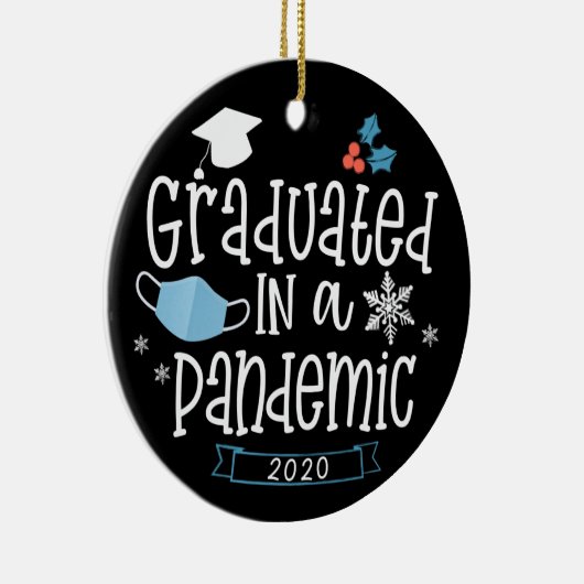 Afgestudeerd in een pandemische kerstversiering va keramisch ornament (Rechts)