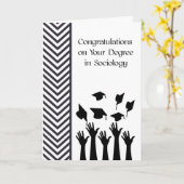 Afgestudeerd in Sociologie Kaart Black en White (Gele Bloem)