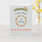 Afgestudeerd in verpleegkundige Kaart met Floral W (Gele Bloem)