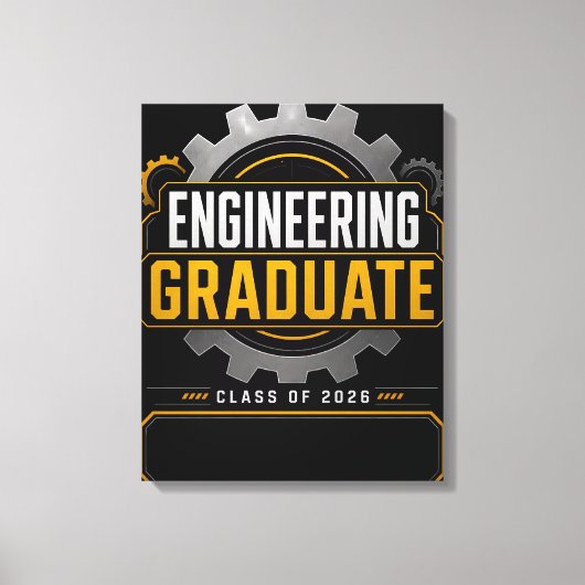 Afgestudeerd ingenieur 2026 Geschenk met eigen naa Canvas Afdruk (Voorkant)