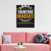 Afgestudeerd ingenieur 2026 Geschenk met eigen naa Canvas Afdruk (Insitu (Woonkamer))