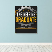 Afgestudeerd ingenieur 2026 Geschenk met eigen naa Canvas Afdruk (Insitu (Houten vloer))