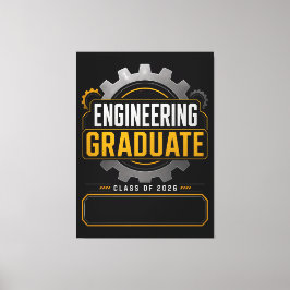 Afgestudeerd ingenieur 2026 Geschenk met eigen naa Canvas Afdruk