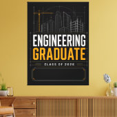 Afgestudeerd ingenieur 2026 Geschenk met eigen naa Canvas Afdruk (Insitu (Woonkamer))